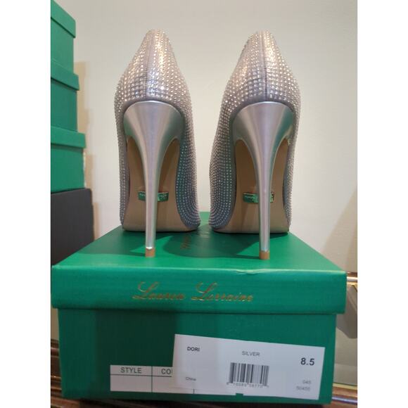 Lauren Lorraine Dori Silver Stiletto Heel Size 8.5 NIB - Picture 3 of 4
